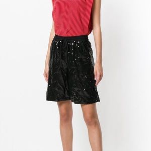 PAROSH Sequin drawstring basketball style shorts